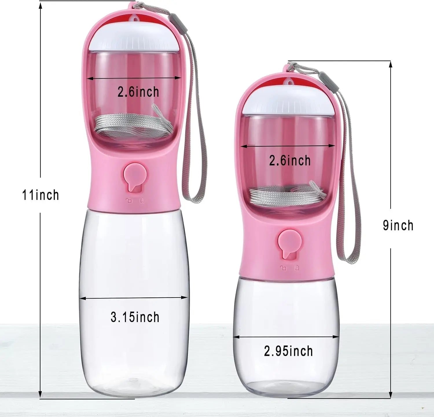 Dog Water & Food Bottle Portable 2in1 Dispenser Filter Leak Proof Travel Hiking