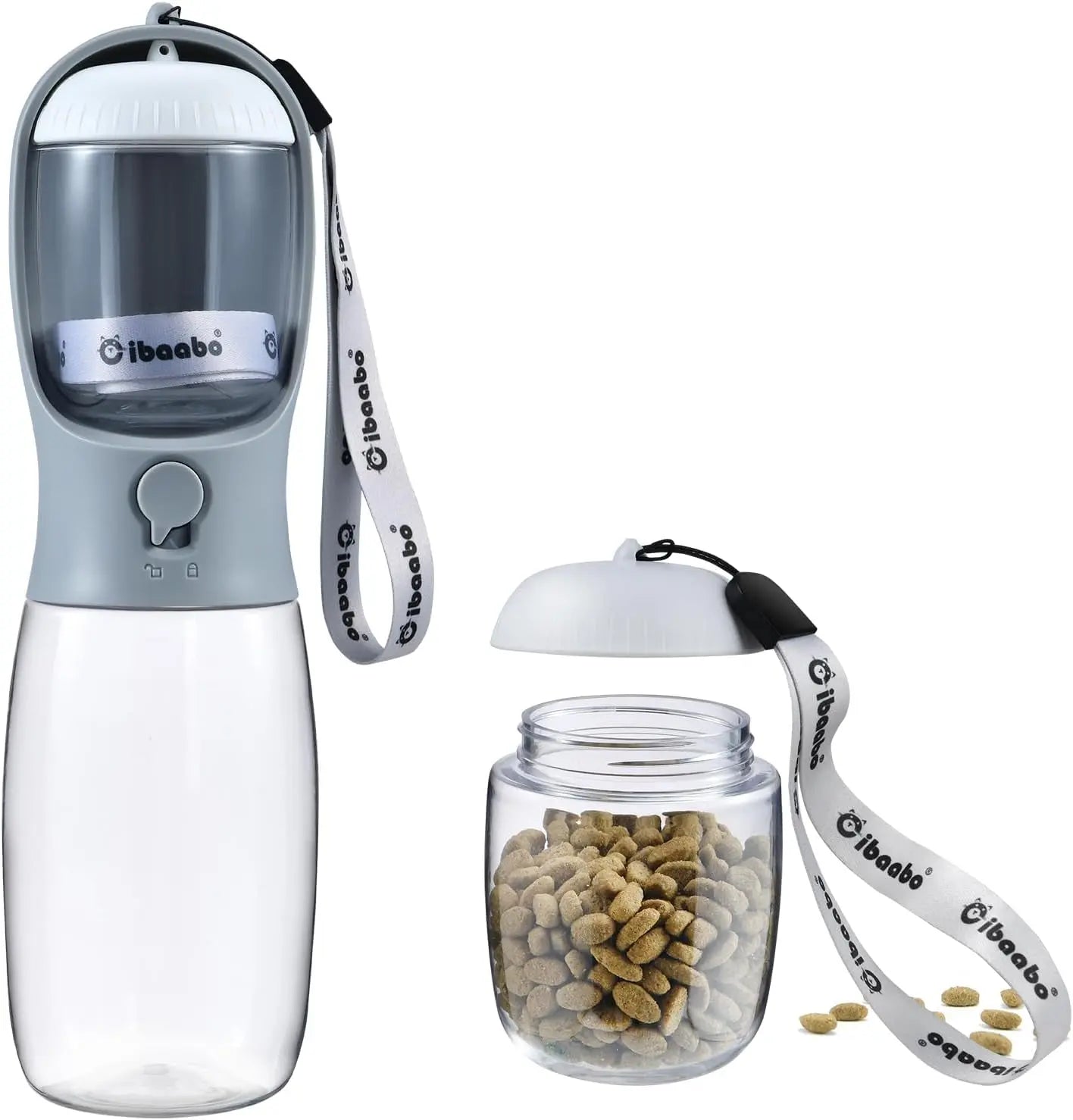 Dog Water & Food Bottle Portable 2in1 Dispenser Filter Leak Proof Travel Hiking
