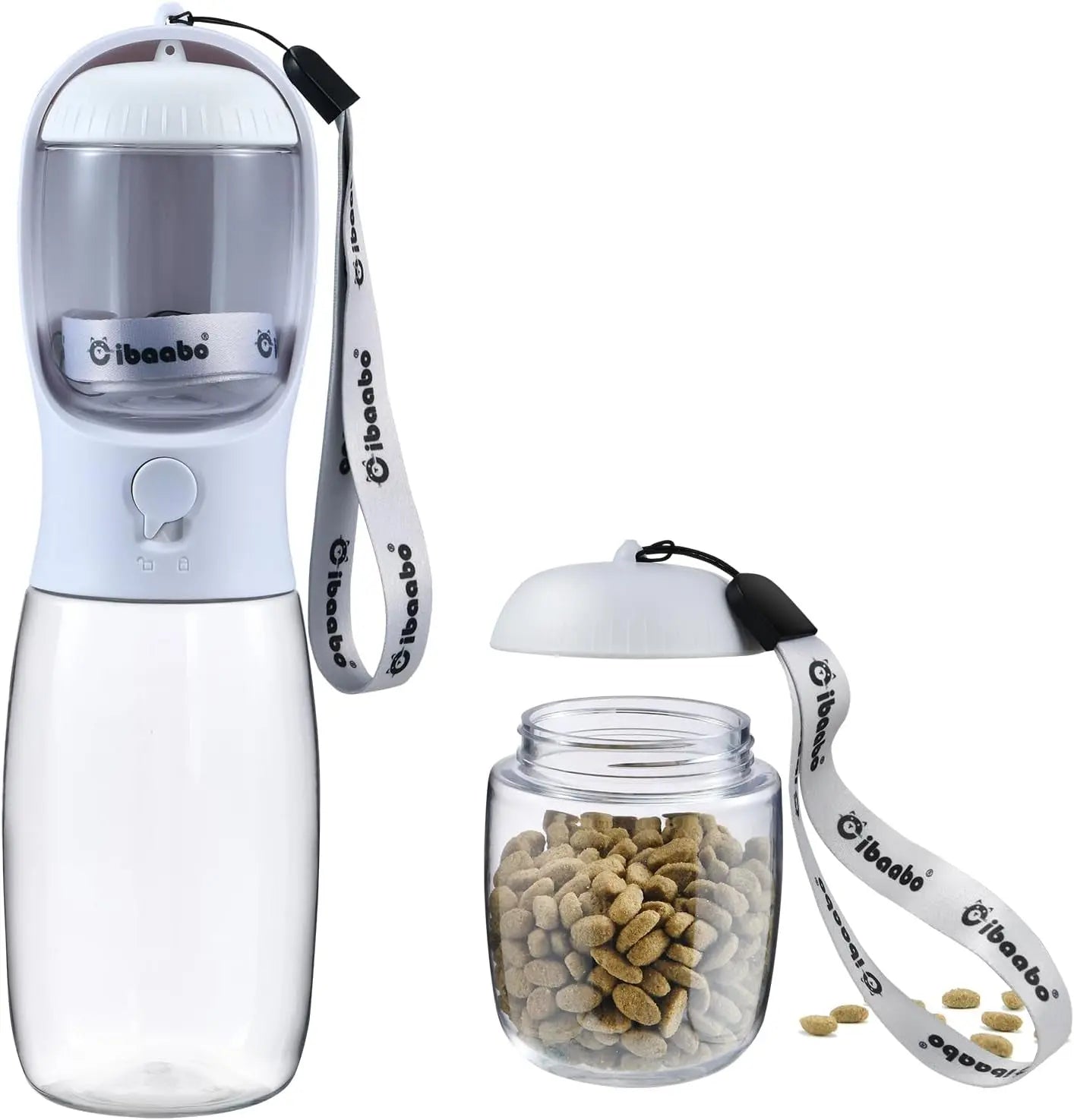 Dog Water & Food Bottle Portable 2in1 Dispenser Filter Leak Proof Travel Hiking