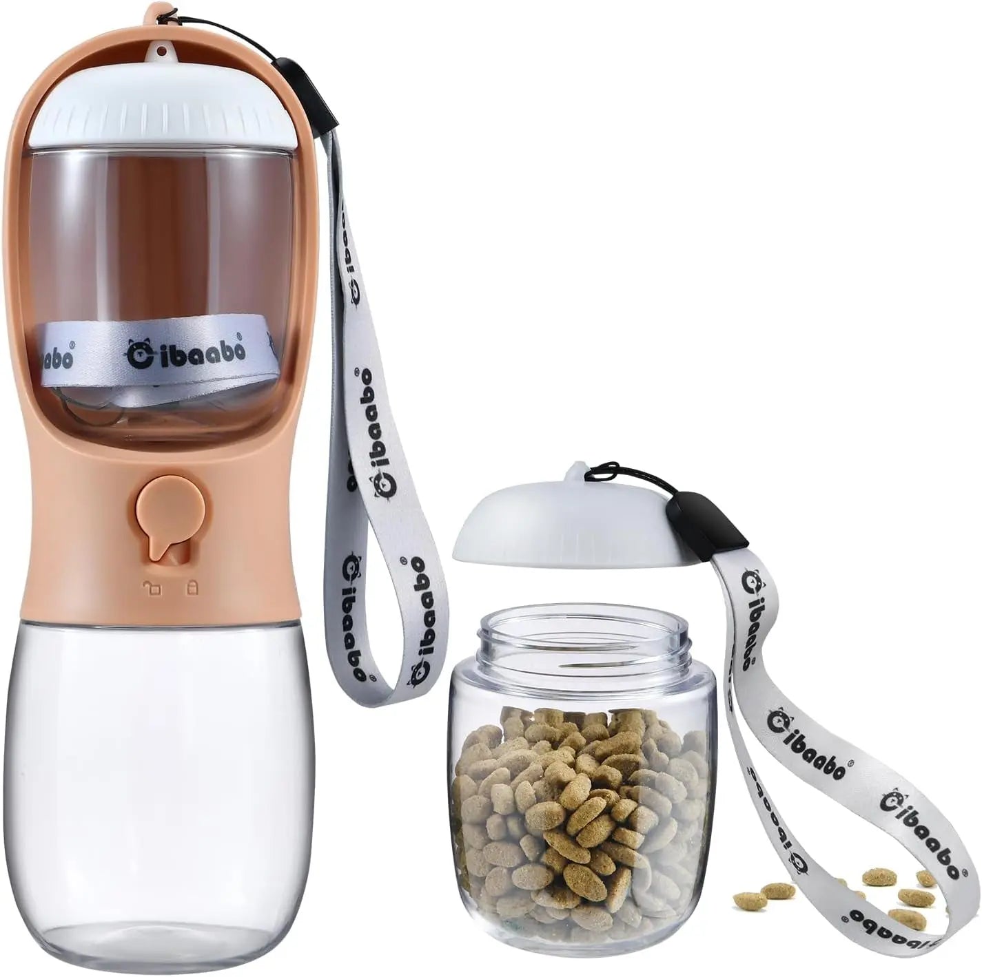 Dog Water & Food Bottle Portable 2in1 Dispenser Filter Leak Proof Travel Hiking