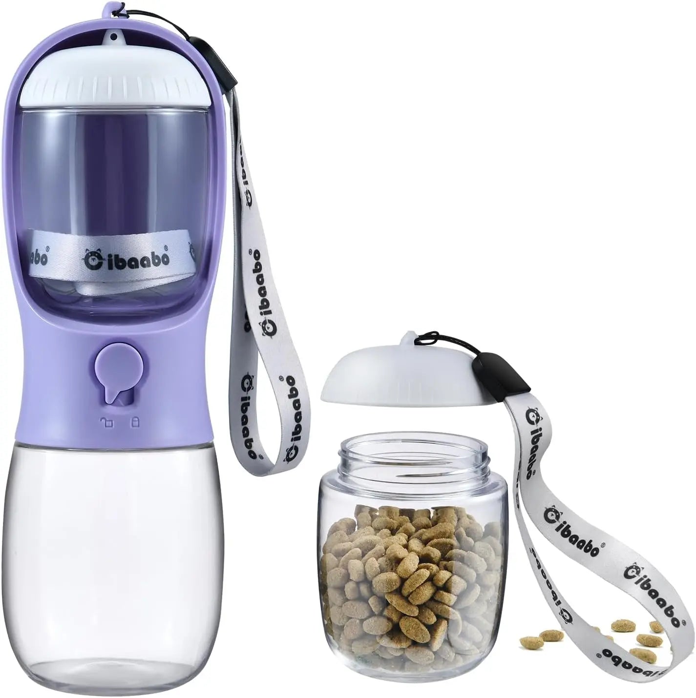 Dog Water & Food Bottle Portable 2in1 Dispenser Filter Leak Proof Travel Hiking