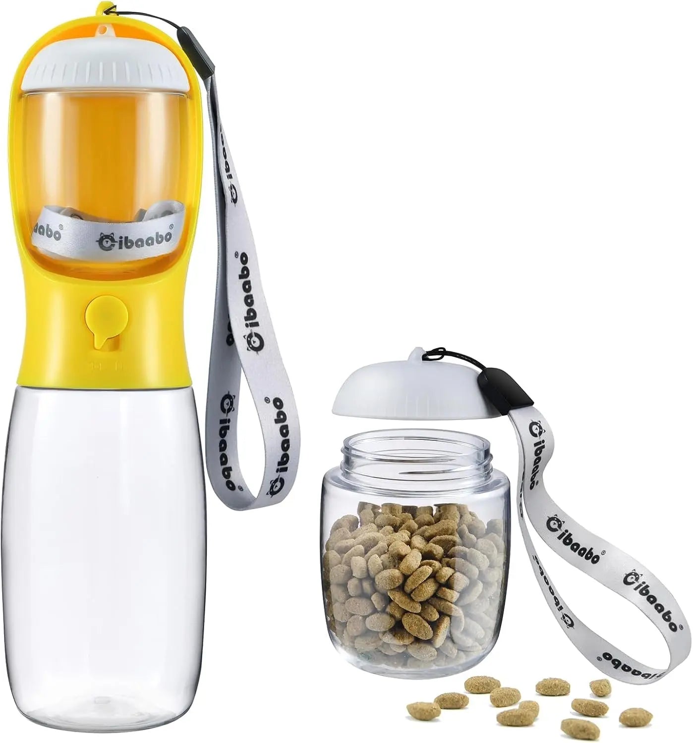 Dog Water & Food Bottle Portable 2in1 Dispenser Filter Leak Proof Travel Hiking