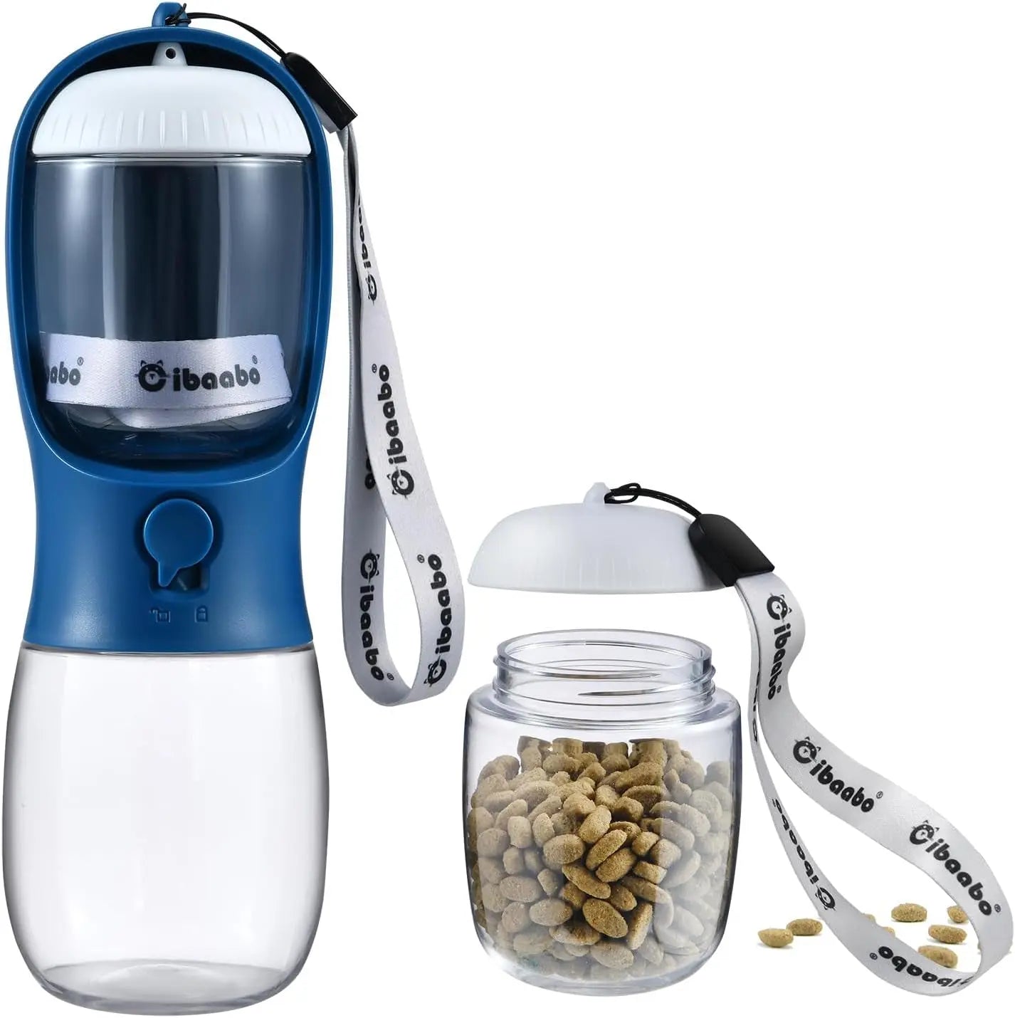 Dog Water & Food Bottle Portable 2in1 Dispenser Filter Leak Proof Travel Hiking