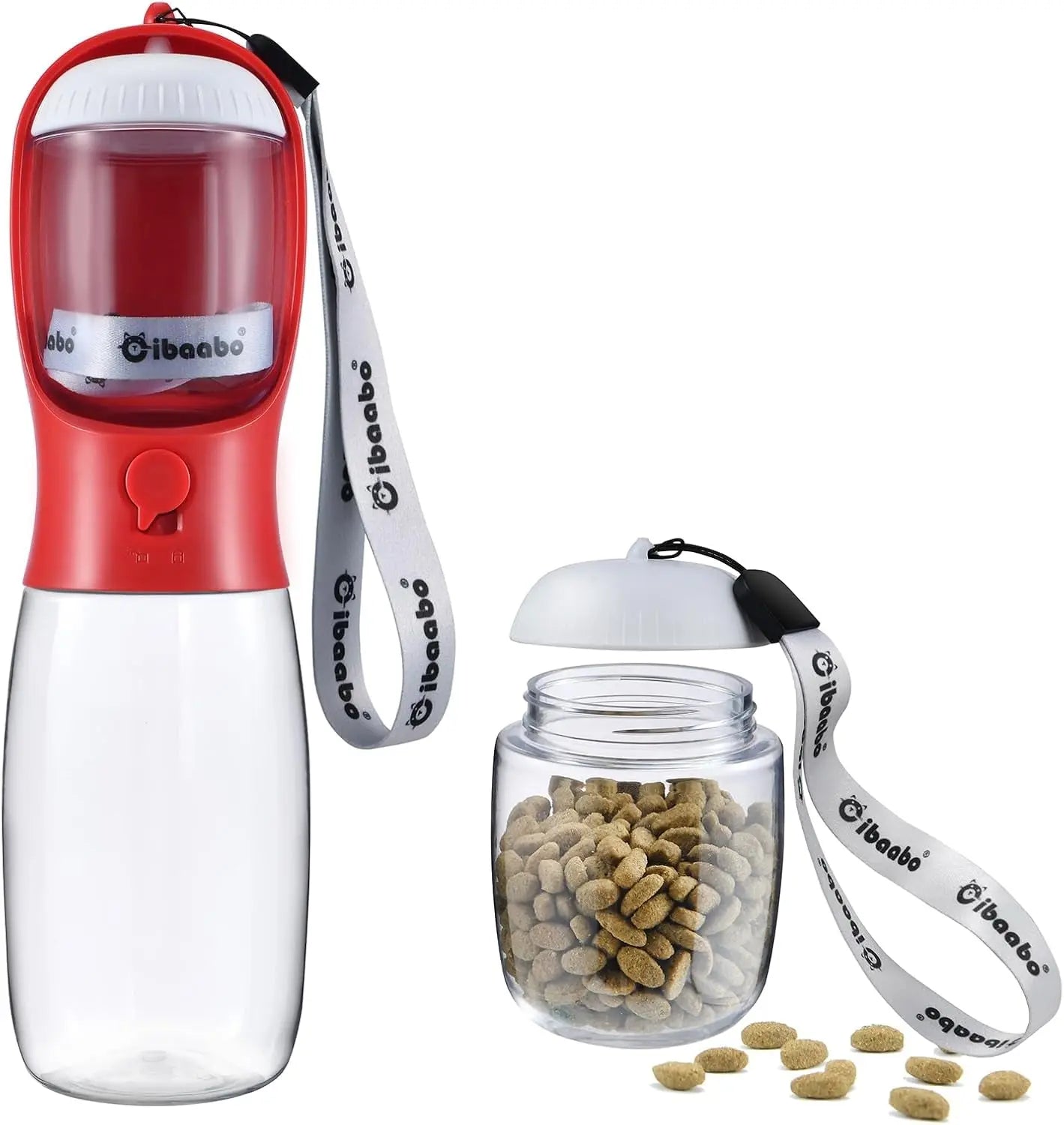 Dog Water & Food Bottle Portable 2in1 Dispenser Filter Leak Proof Travel Hiking