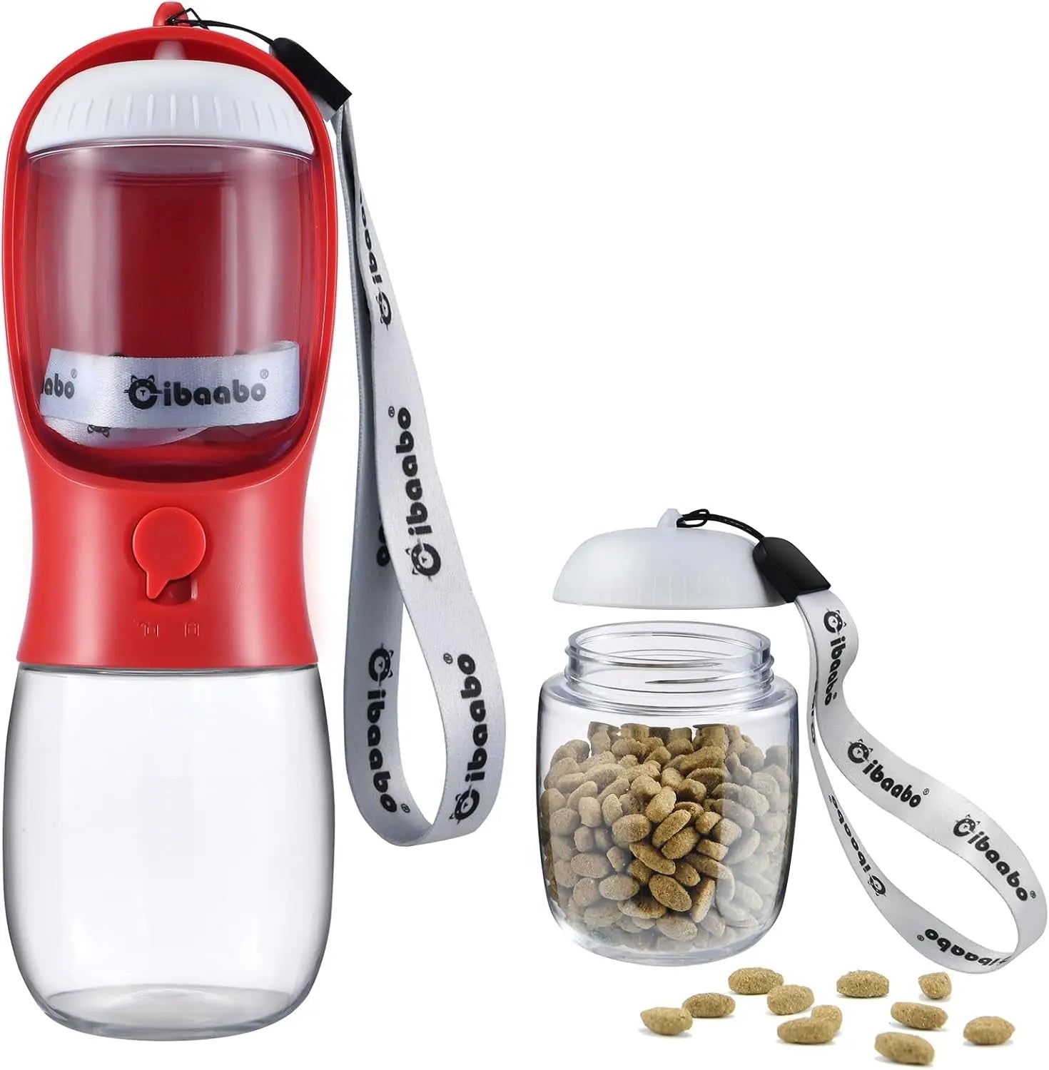 Dog Water & Food Bottle Portable 2in1 Dispenser Filter Leak Proof Travel Hiking