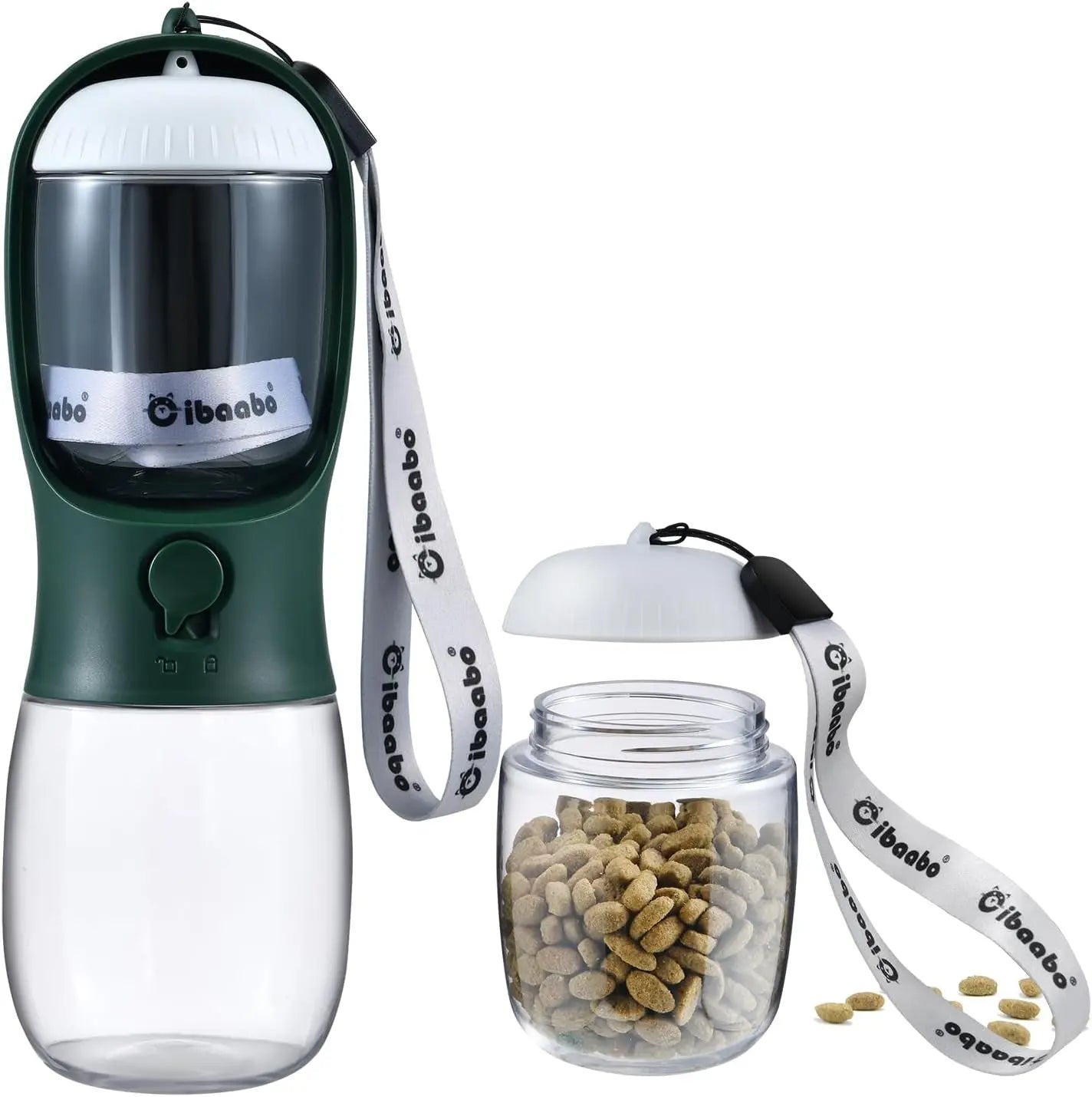 Dog Water & Food Bottle Portable 2in1 Dispenser Filter Leak Proof Travel Hiking