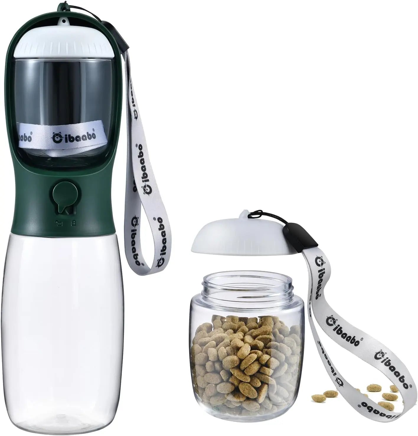 Dog Water & Food Bottle Portable 2in1 Dispenser Filter Leak Proof Travel Hiking