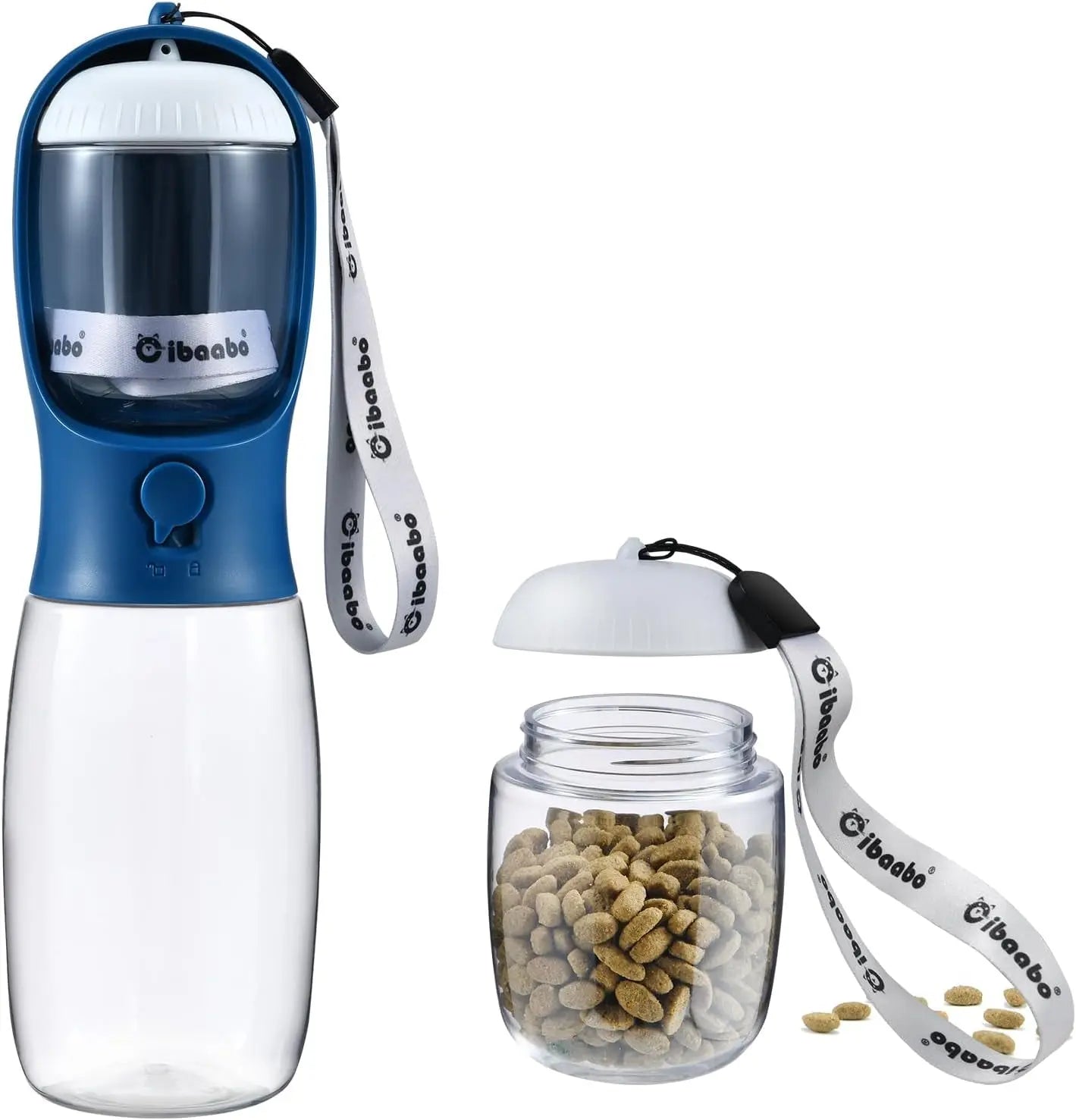 Dog Water & Food Bottle Portable 2in1 Dispenser Filter Leak Proof Travel Hiking