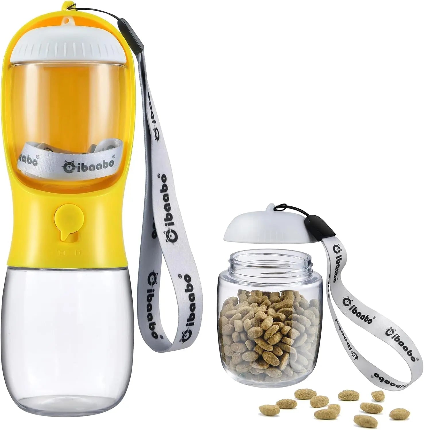 Dog Water & Food Bottle Portable 2in1 Dispenser Filter Leak Proof Travel Hiking